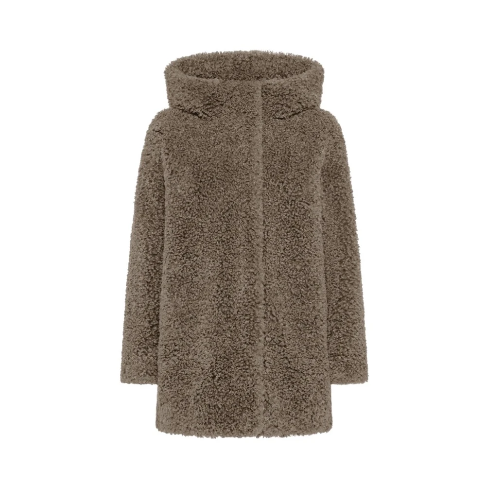 Rrd Women's Brown Eco Fur Reversible Jacket