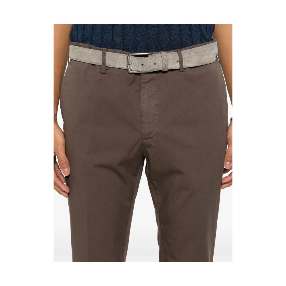 Incotex Bruine Broek met Rits en Knoopsluiting Brown Heren