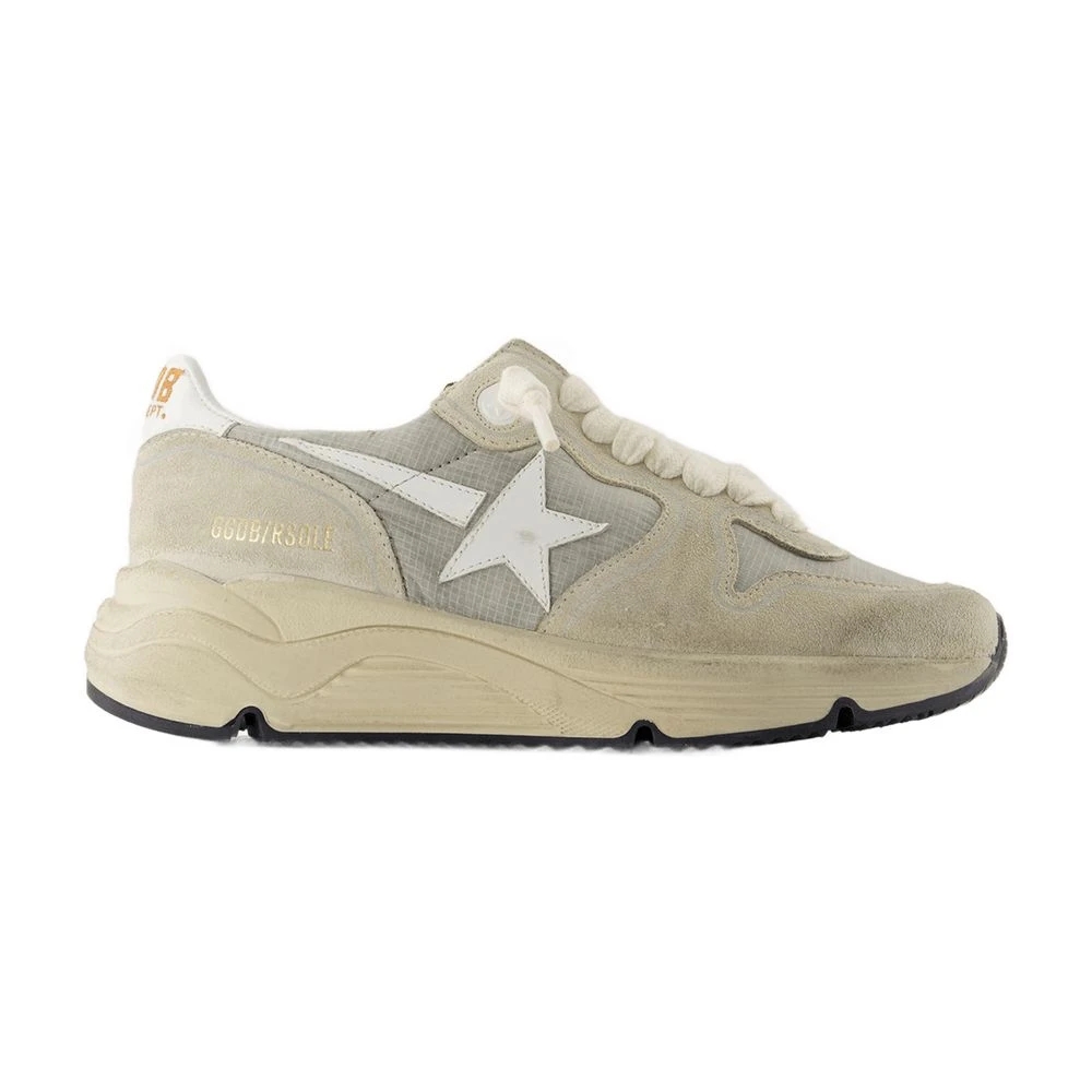 Golden Goose Donna Beige Sneakers Da Corsa In Pelle