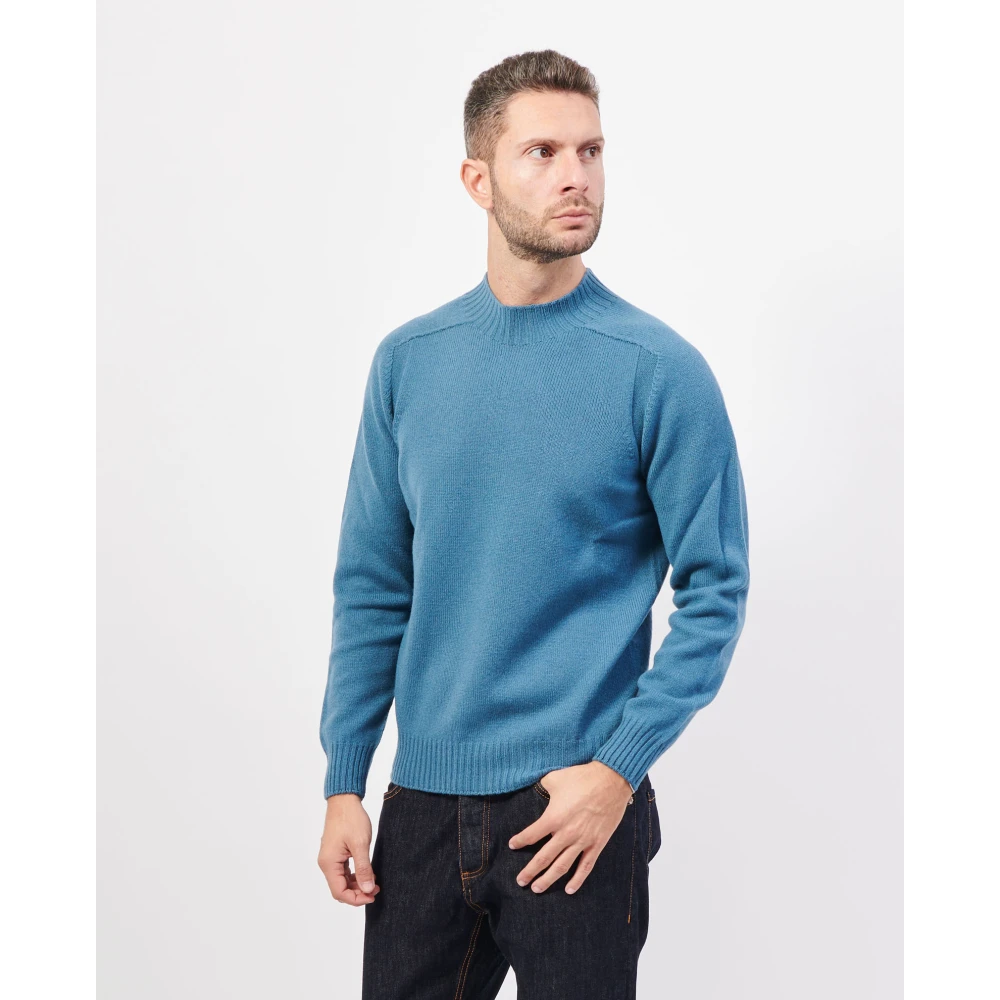 Gran Sasso Blauwe Alpaca Cashmere Trui Blue Heren