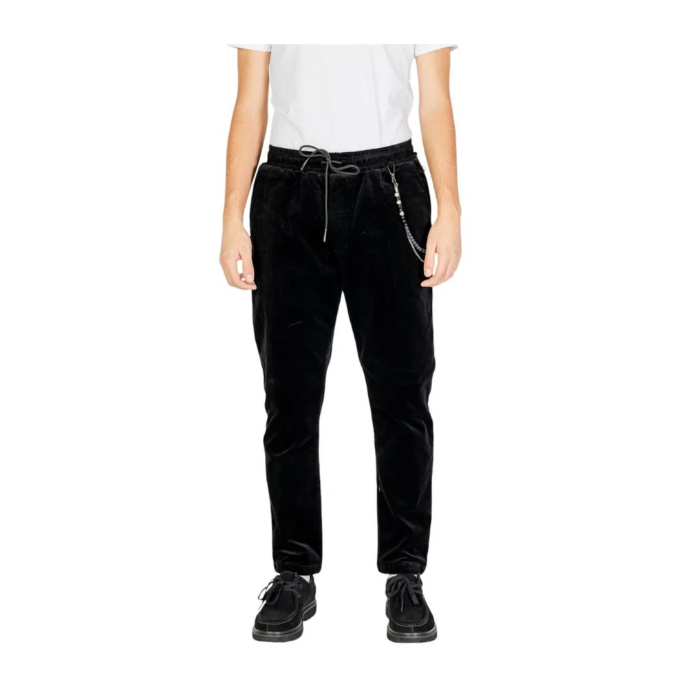 Gianni Lupo Black Cotton Blend Jeans And Trousers - Male - Slim-Fit Trousers - Black - Xl - Trousers