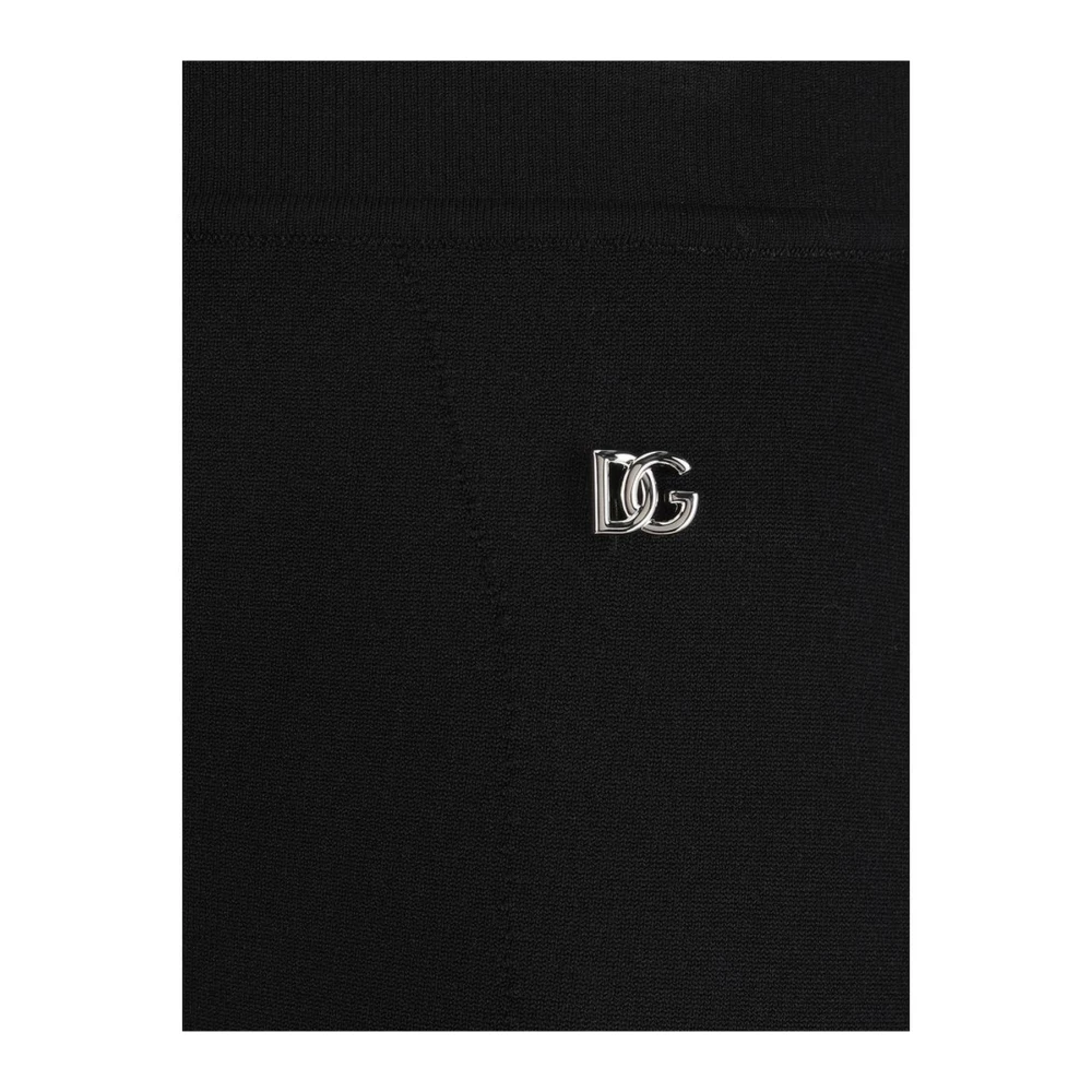 Dolce & Gabbana Monochrome Patroon Midi Rok met Rits Black Dames
