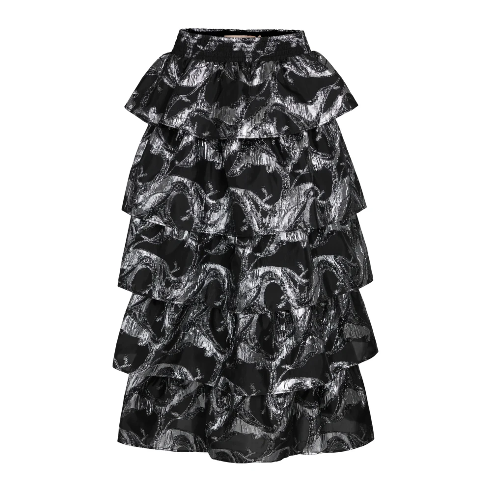 RUE de Femme Metallic Patroon Zwarte Rok Black Dames