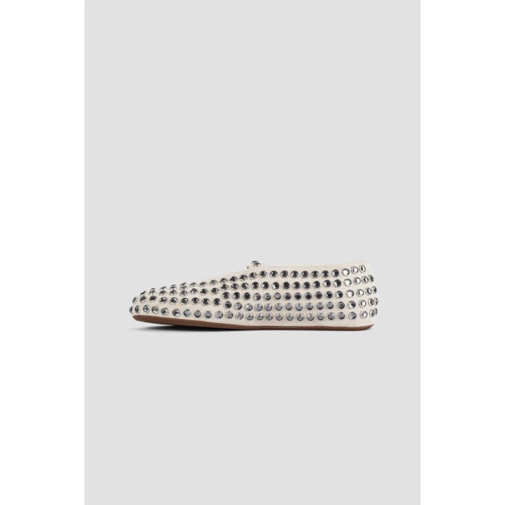 Alaïa Ballerina's van leer met strass Beige Dames