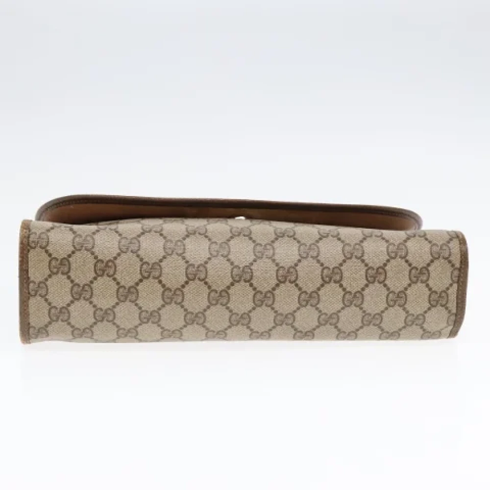 Gucci Vintage Pre-owned Leather clutches Beige Dames