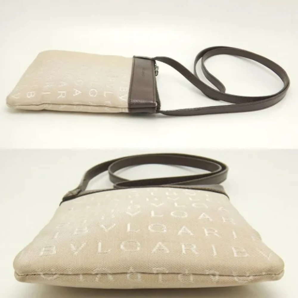 Bvlgari Vintage Pre-owned Fabric shoulder-bags Beige Dames