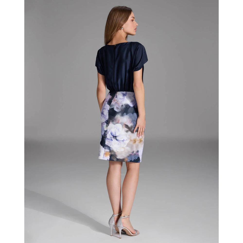 Swing Bloemenprint Jurk Blue Dames