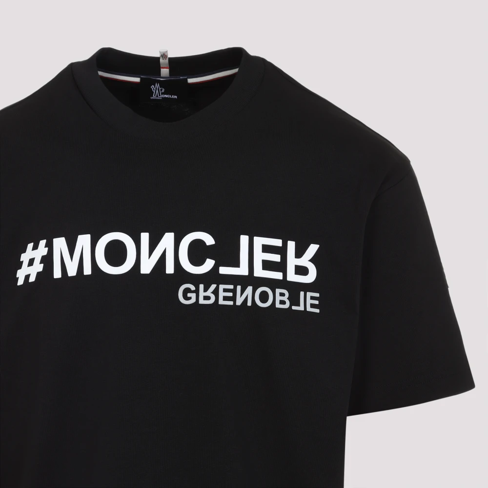 Moncler Zwarte korte mouw T-shirt Black Heren