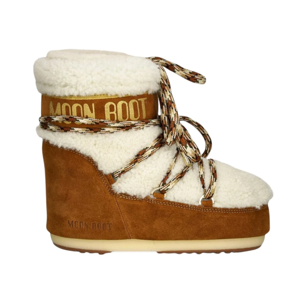 Moon Boot Women's Brown Winter Boots, 3 Uk, Icon Low Shearling Boots