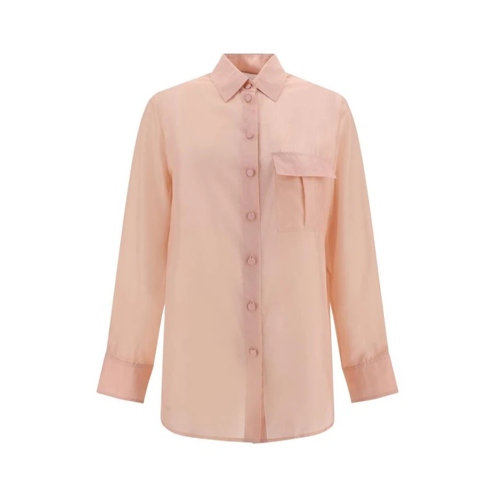 Zimmermann Zijden Halliday Manstyle Shirt Pink Dames