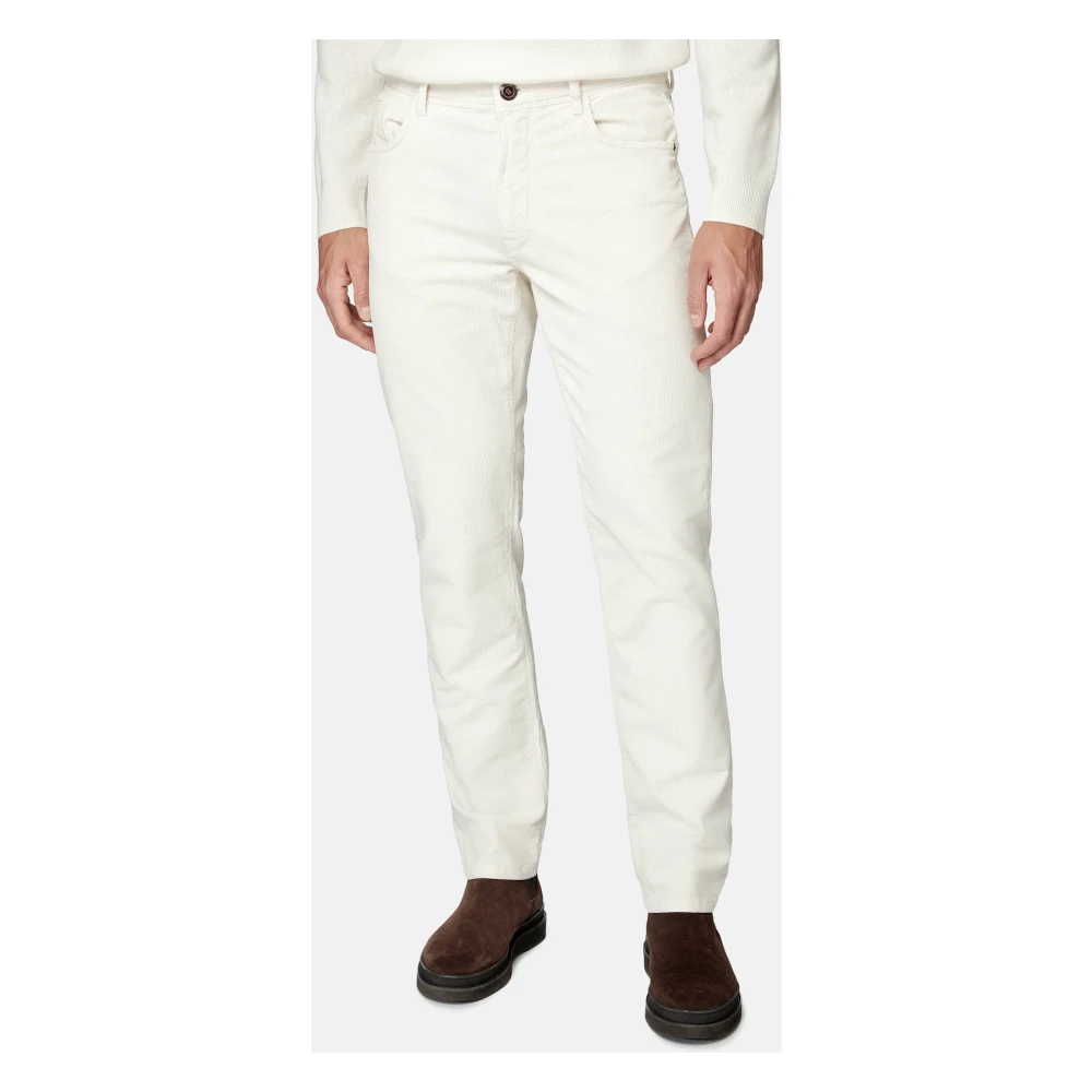 Boggi Milano Jeans in stretchfluweel White Heren