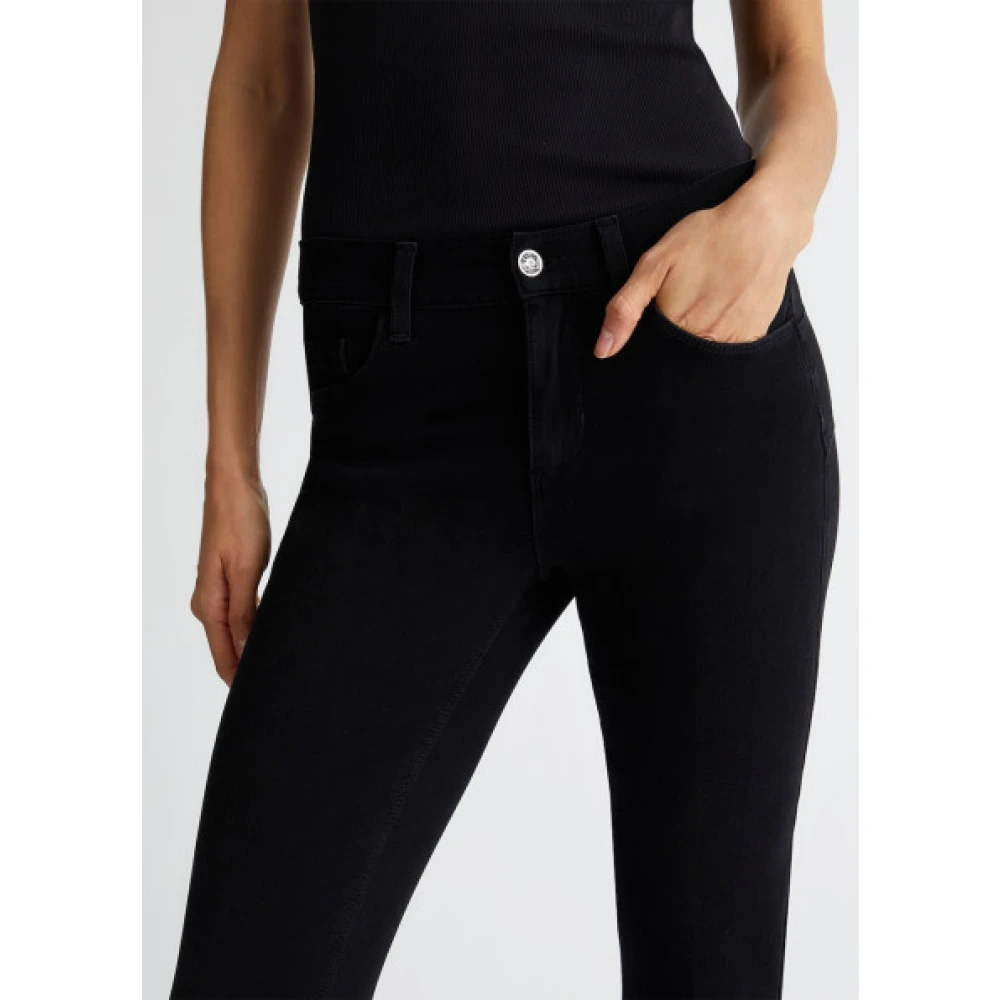 Liu Jo Hoge taille crop flare jeans Black Dames