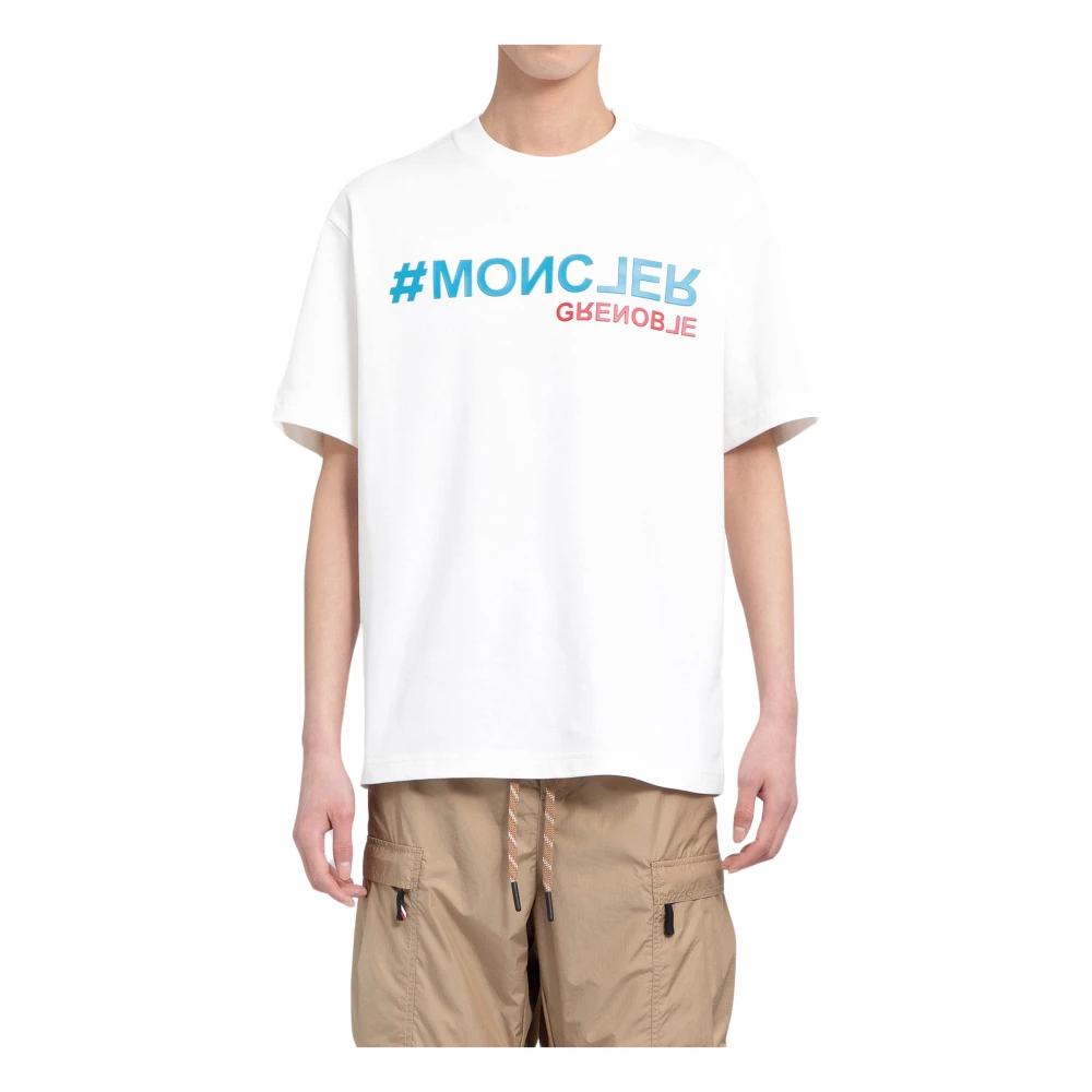 Moncler Logo Print T-Shirt White Heren