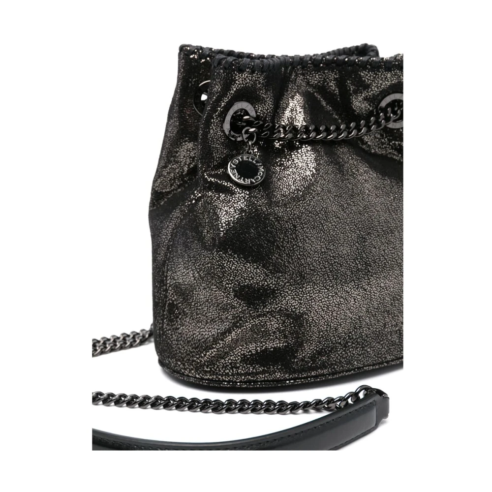 Stella Mccartney Zwarte Leren Schoudertas met Kettinglink Black Dames