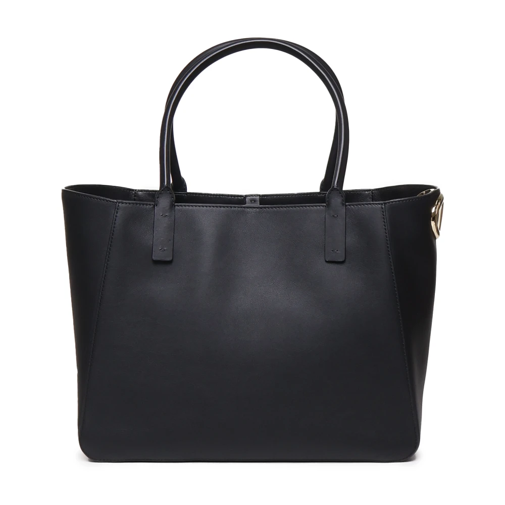 Valentino Garavani Zwarte leren tote tas met VLogo Black Dames