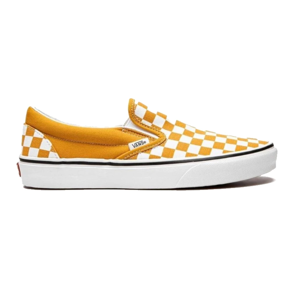 Vans Retro Checkboard Slip On Schoenen Yellow Heren