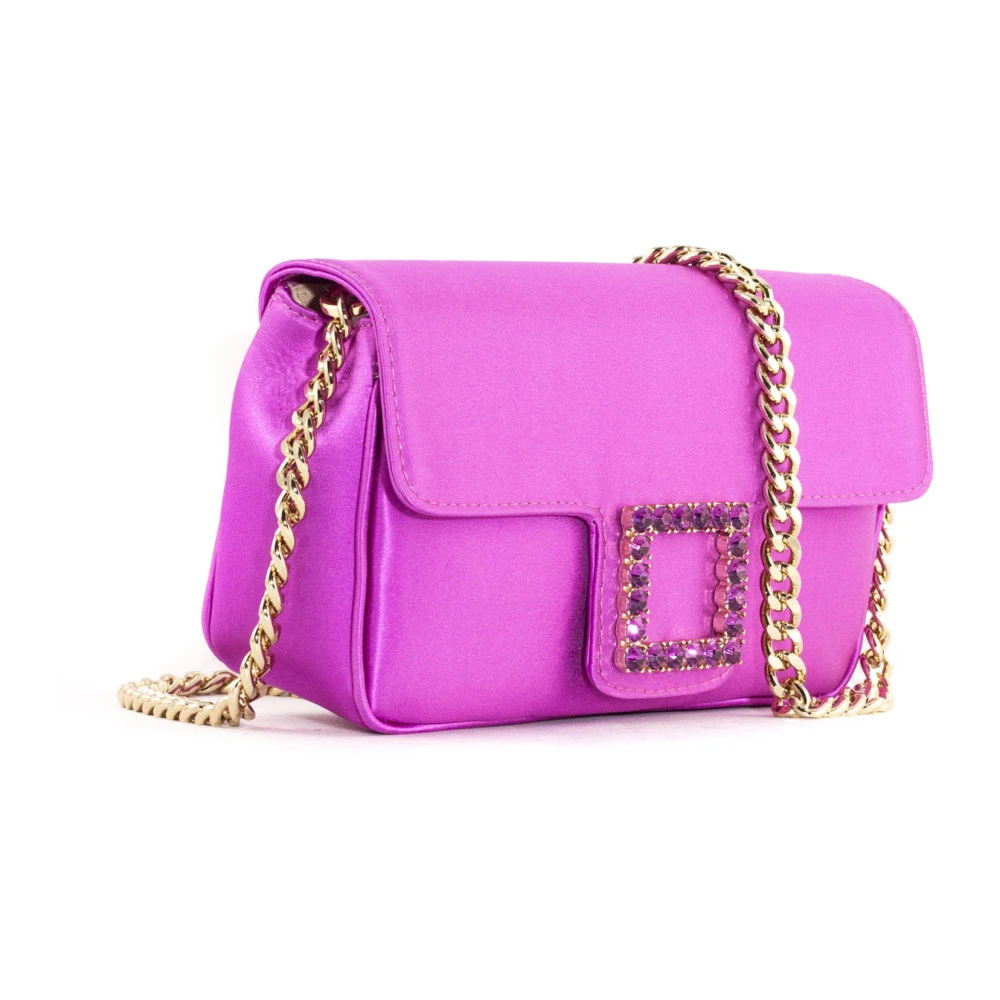 Roberto Festa Fuchsia Lunette Schoudertas met Kristal Pink Dames