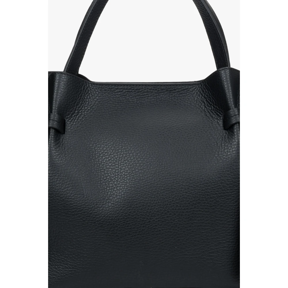Estro Zwarte Bootvormige Handtas voor Dames gemaakt van Premium Italiaans Echt Leer Black Dames