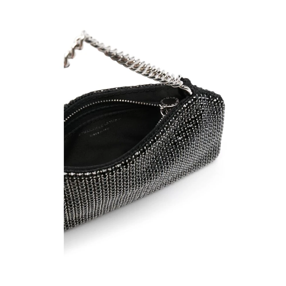 Stella Mccartney Zwarte Top Rits Ketting Schouder Tas Gray Dames