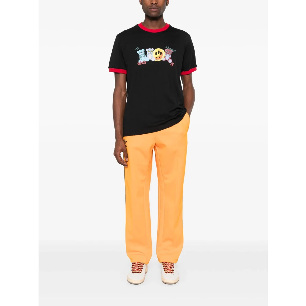 Barrow Zwarte Crew Neck T-shirt met Front Print Black Heren