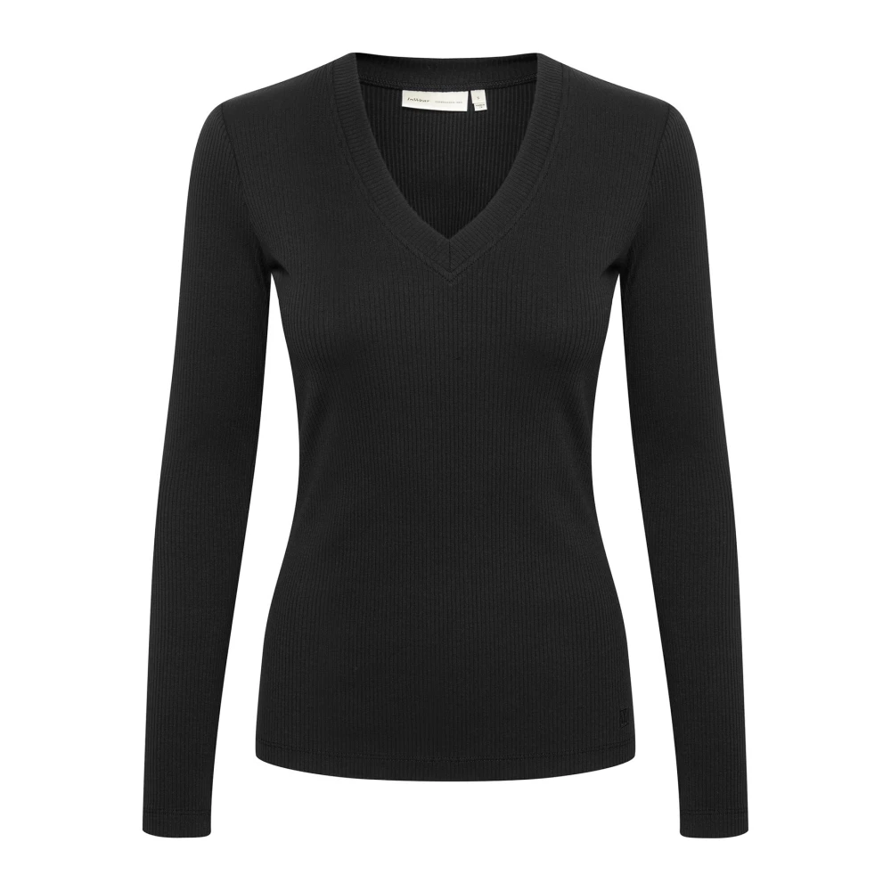 InWear Zwarte V-hals Longsleeve Top Black Dames