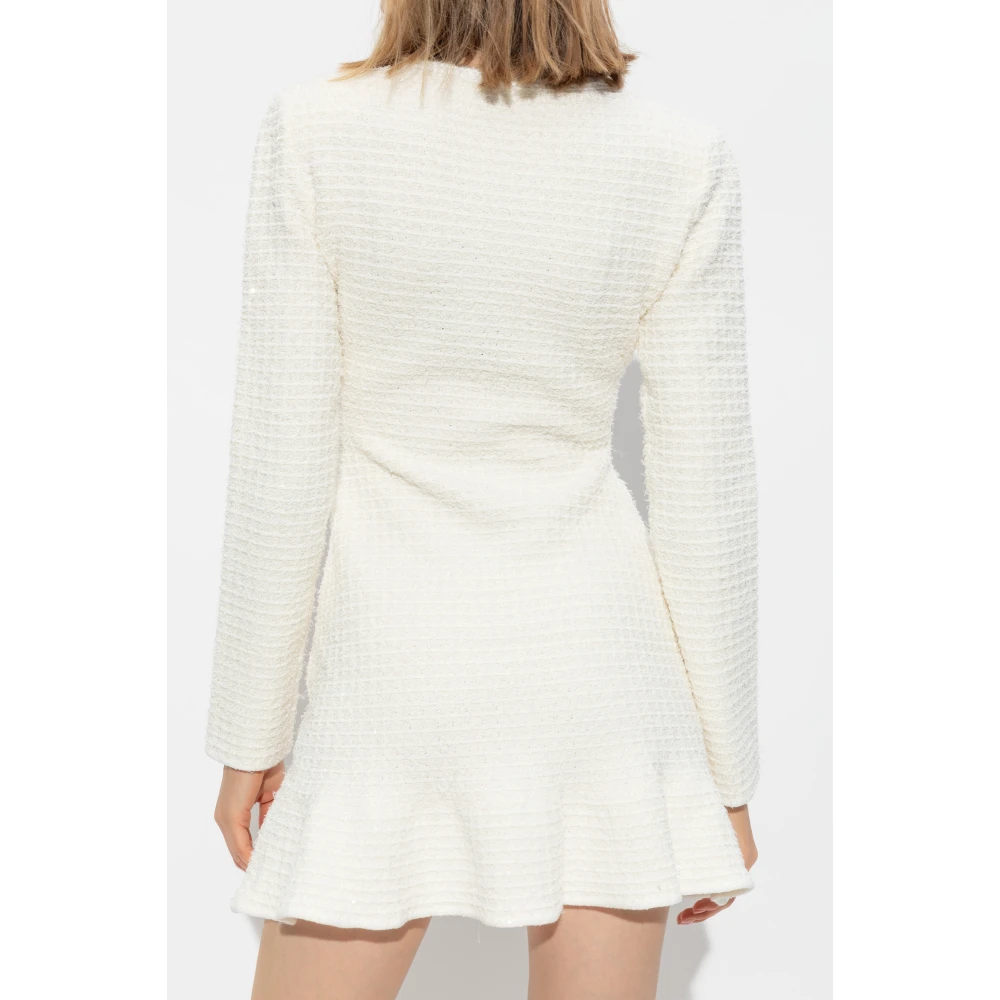 Self Portrait Tweed Jurk Beige Dames