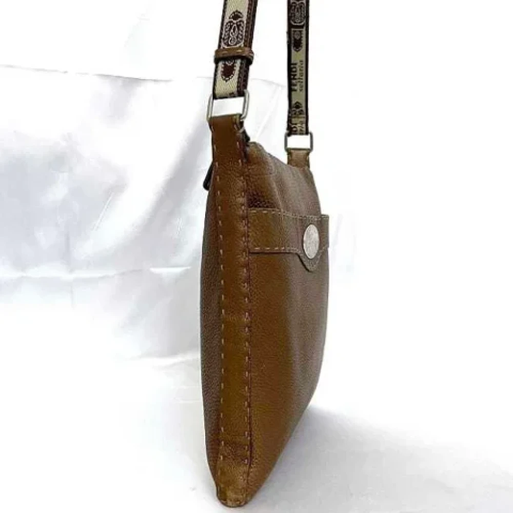 Fendi Vintage Pre-owned Leather shoulder-bags Brown Dames