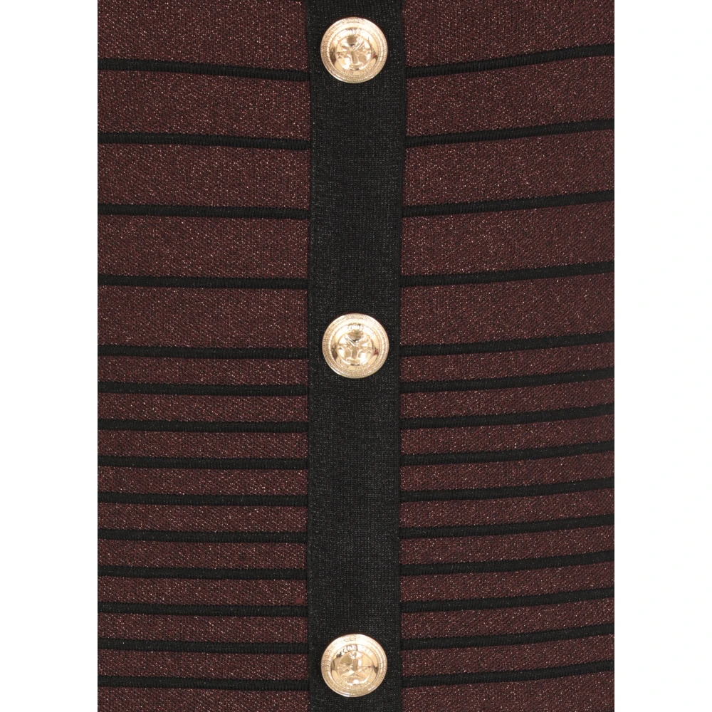 Retrofête Bruine Lurex Jurk met Bandjes Brown Dames