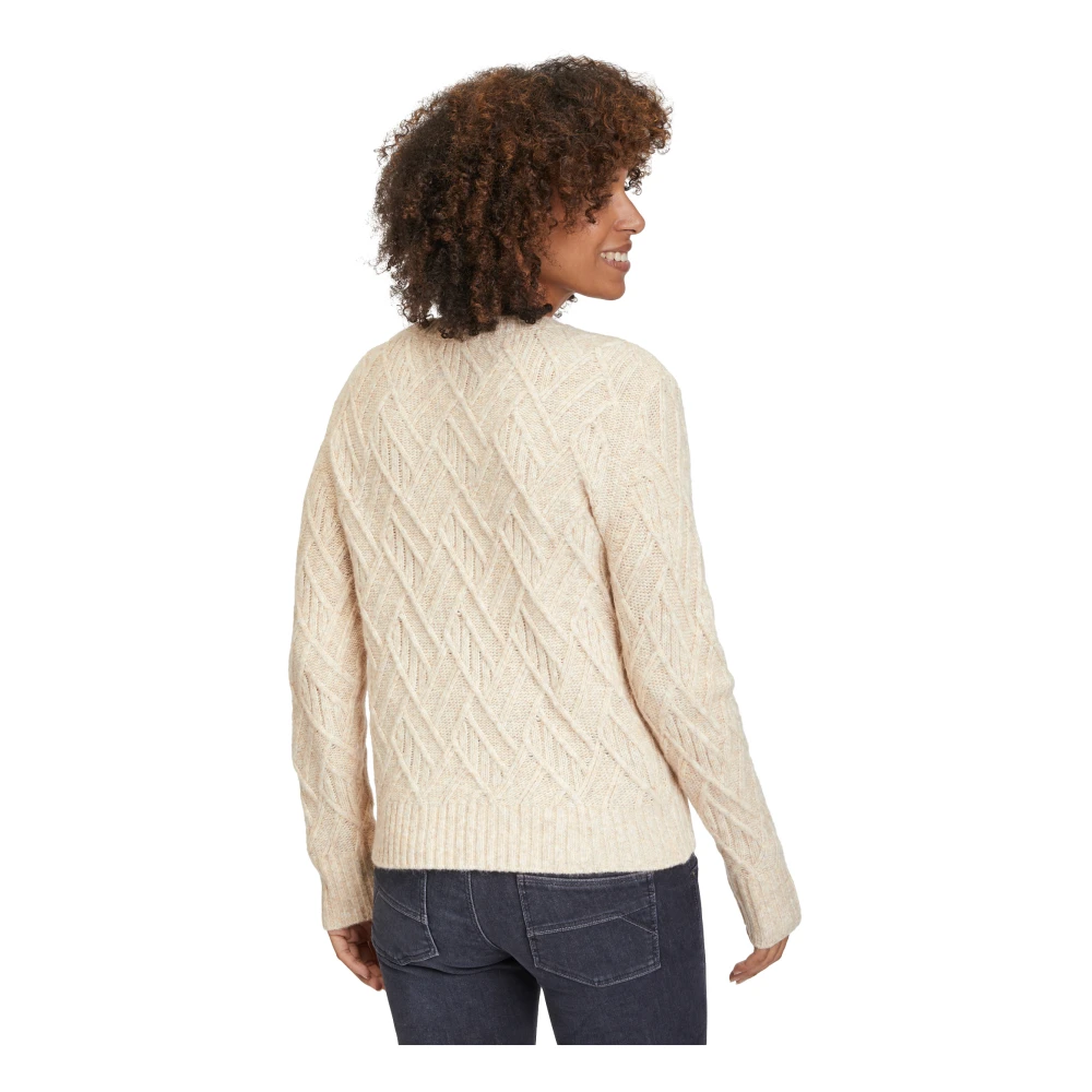 Betty & Co Klassieke Gebreide Trui Beige Dames