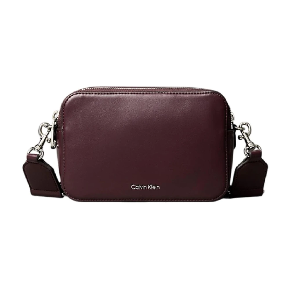 Calvin Klein Women's Red Double Strap Camera Webbing Bag