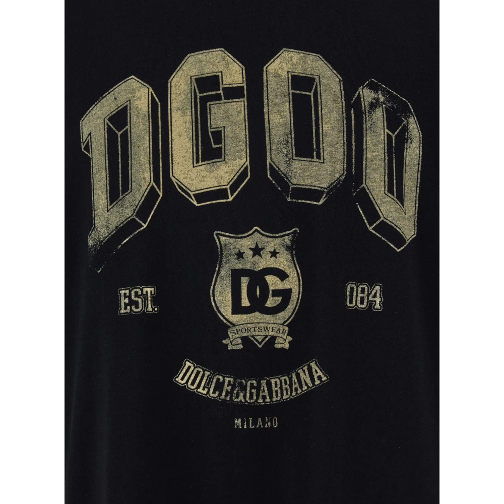 Dolce & Gabbana Zwarte T-shirts en Polos Jersy Regular Black Heren