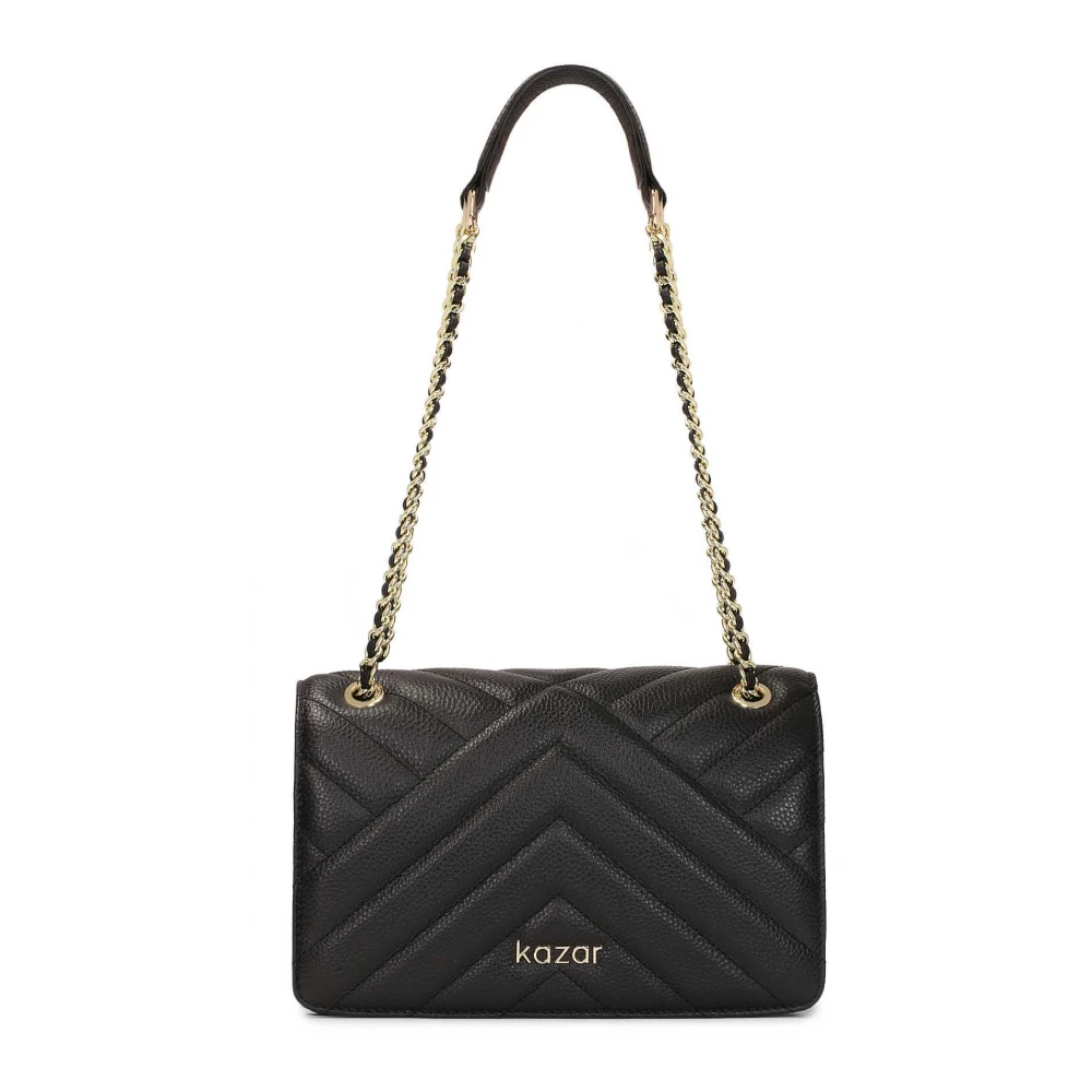 Kazar Zwarte langwerpige handtas met stiksels Black Dames