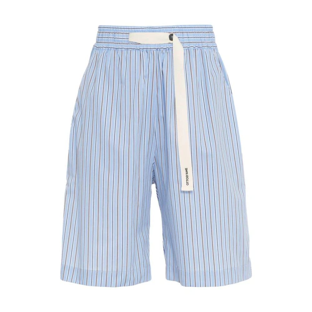 Ottod'Ame Blauwe Katoenen Bermuda Shorts Damesmode Blue Dames