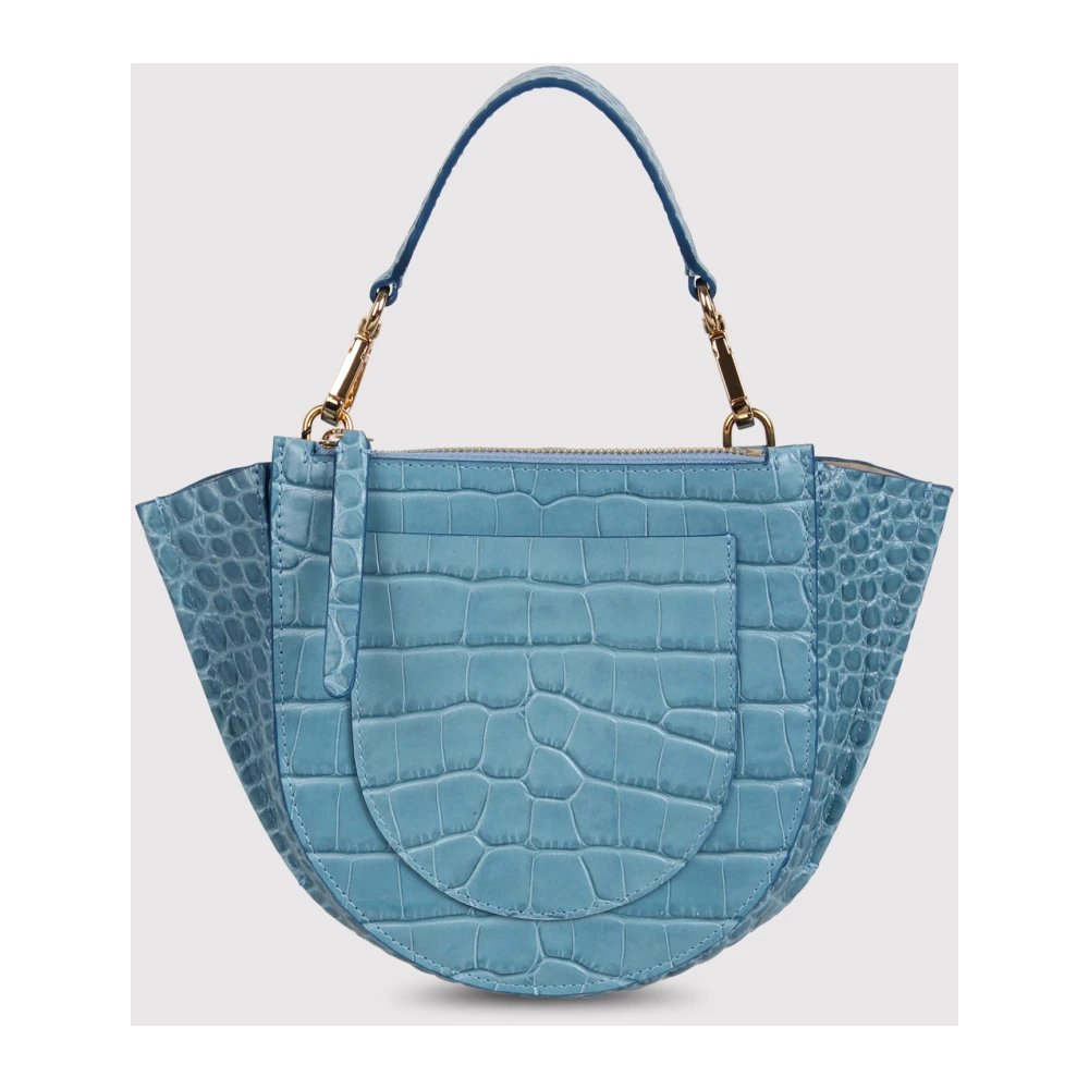 Wandler Mini Krokodil-Effect Top Handtas Blue Dames