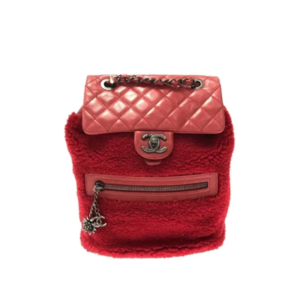 Chanel Vintage Pre-owned Fur backpacks Red Dames