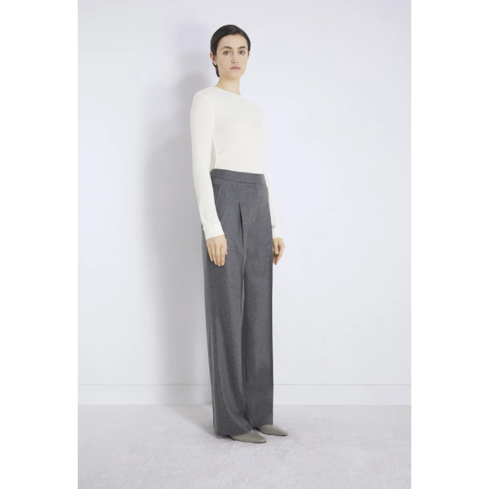 Loulou Studio Grijze Wol Juno Broek Gray Dames