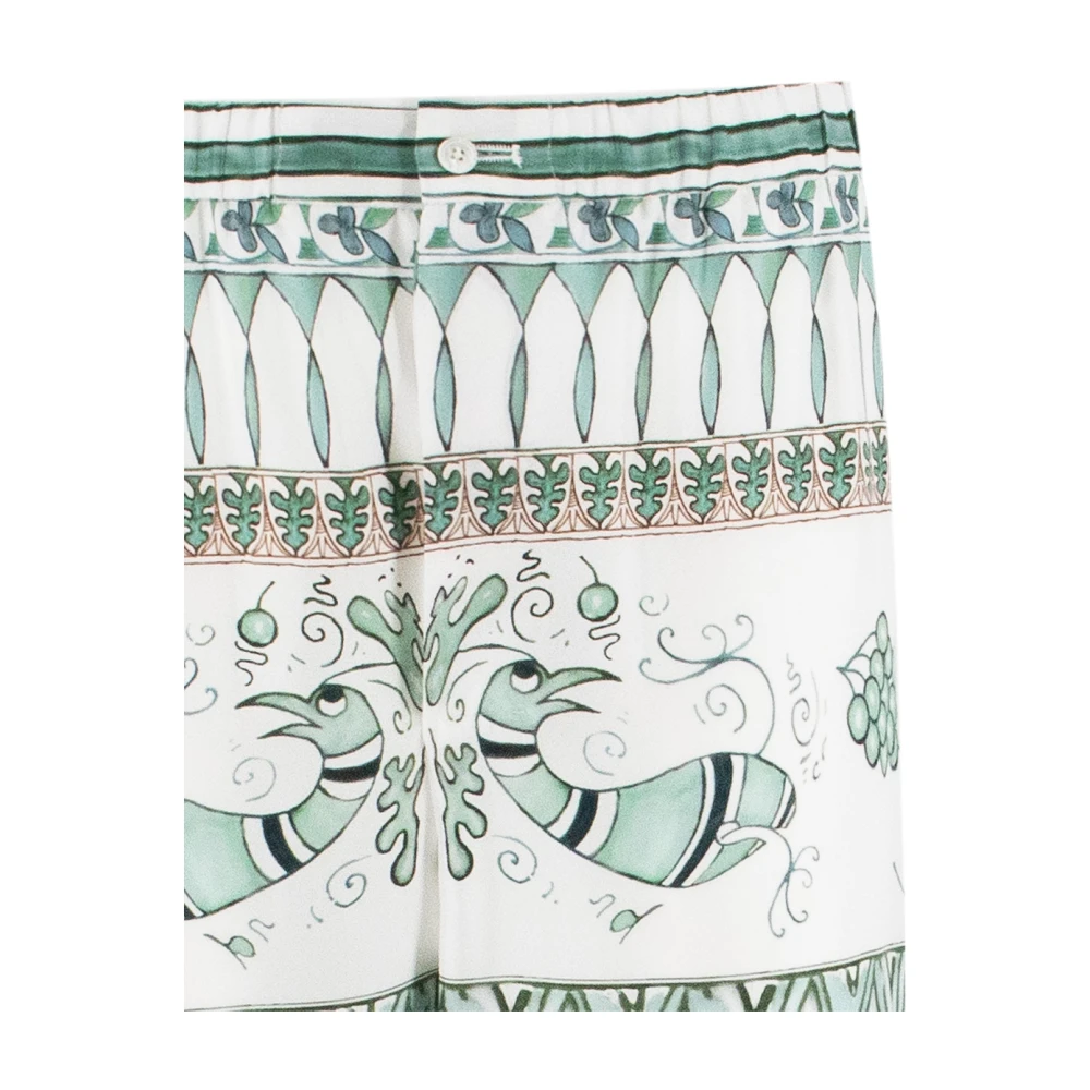 Fabiana Filippi Gedrukte zijden pyjama-stijl broek Multicolor Dames