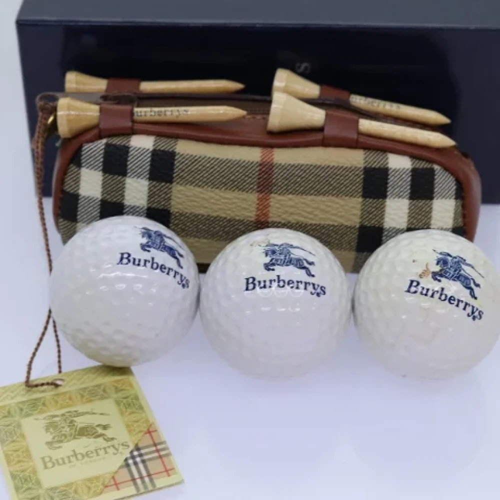 Burberry Vintage Pre-owned Leather pouches Beige Dames