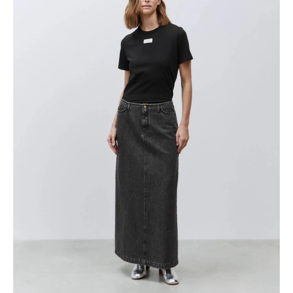 Alysi Lange grijze denim rok Gray Dames