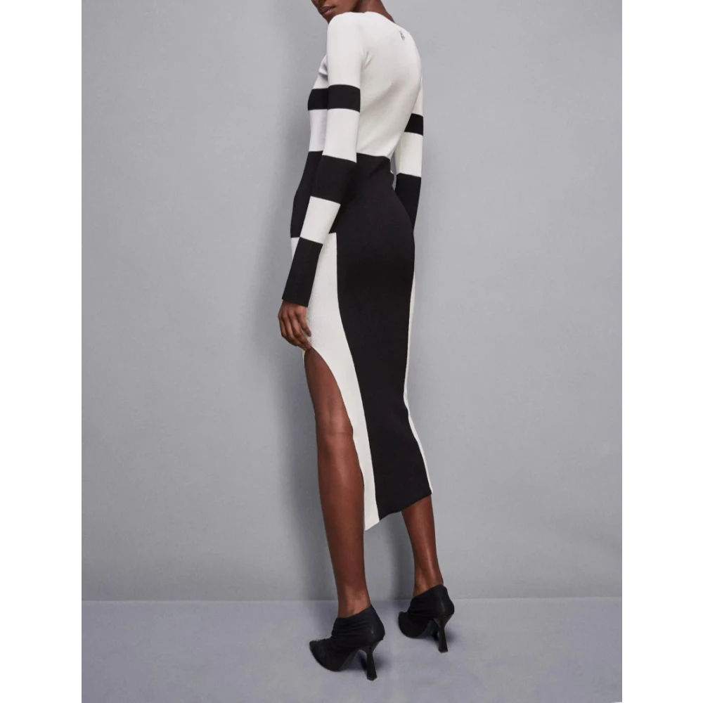 PATRIZIA PEPE Gebreide Jurk met Split White Dames