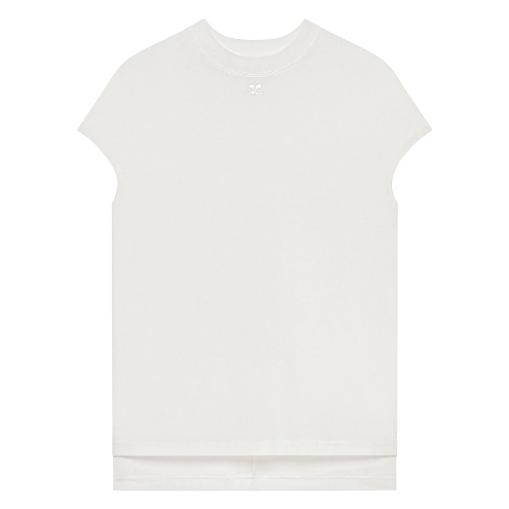 Courrèges Donna Bianco Top, M, New,