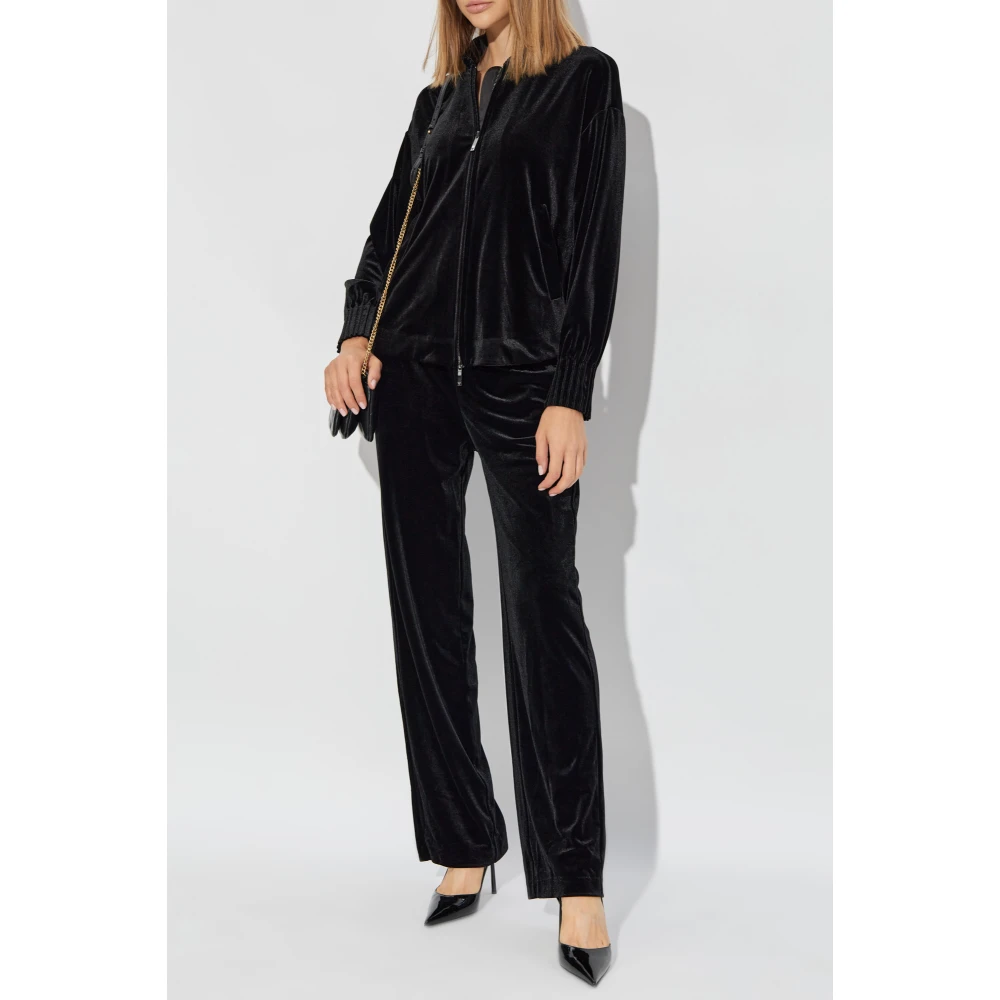 Emporio Armani Fluwelen loszittende broek Black Dames