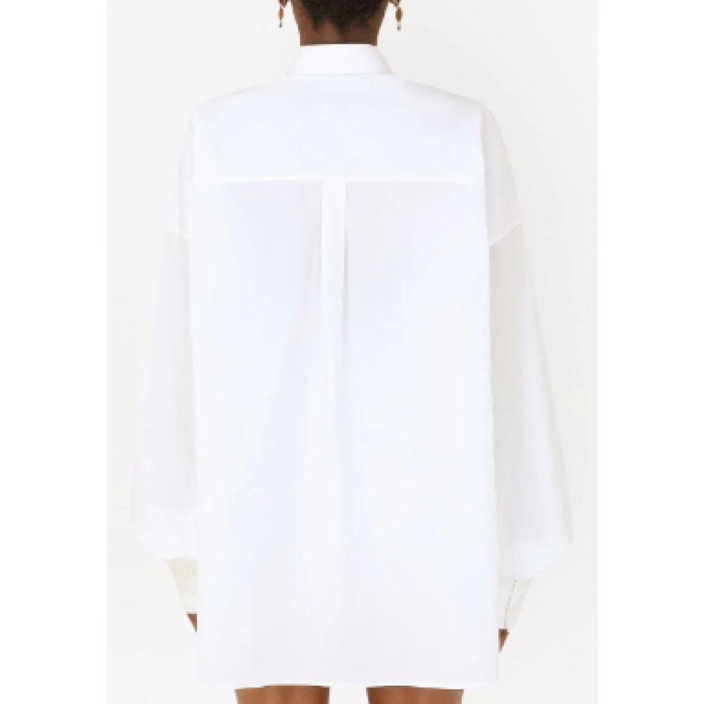 Dolce & Gabbana Lang hemd met kanten afwerking White Dames