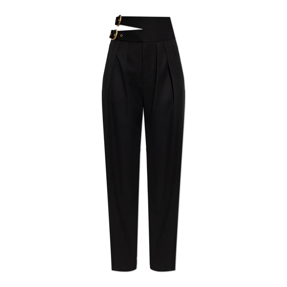 Chloé Women's Black Wide Trousers, Xs, Pleated Trousers