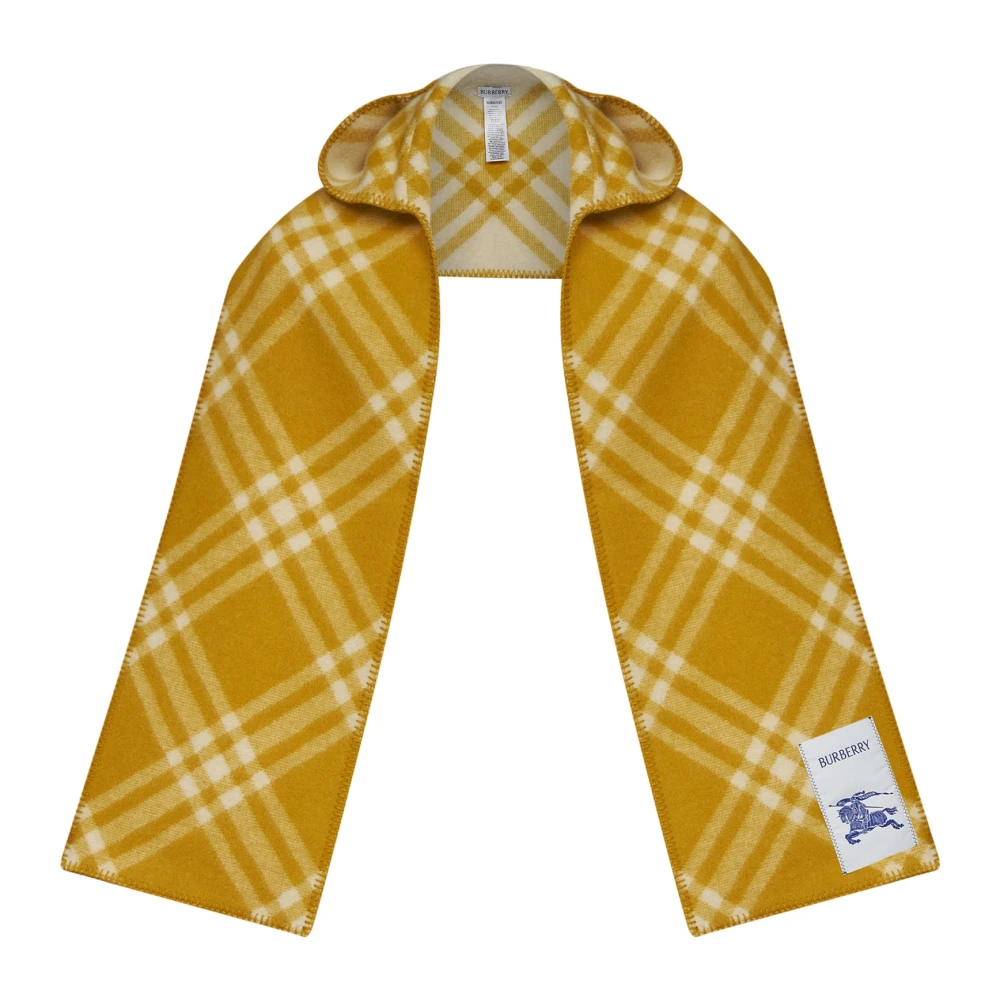 Burberry Men's Orange Winter Scarves, One Size, Check Scarf