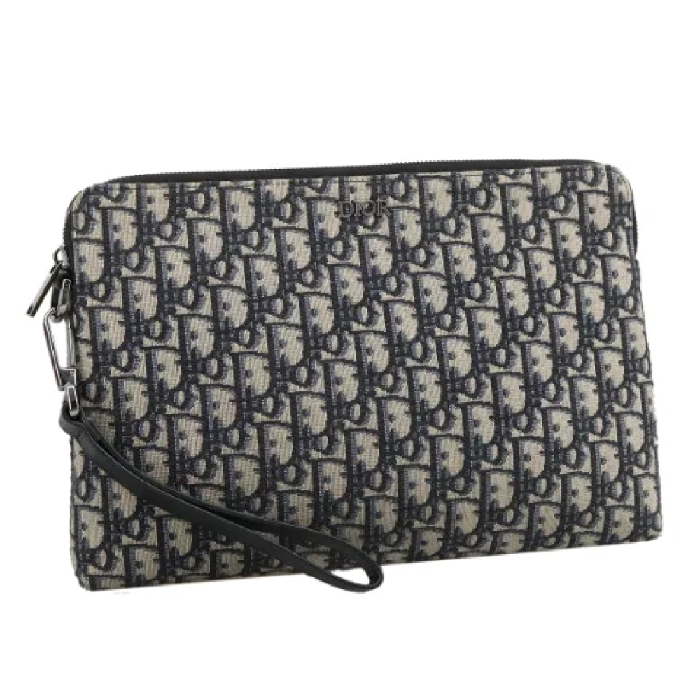 Dior Vintage Pre-owned Canvas clutches Beige Dames