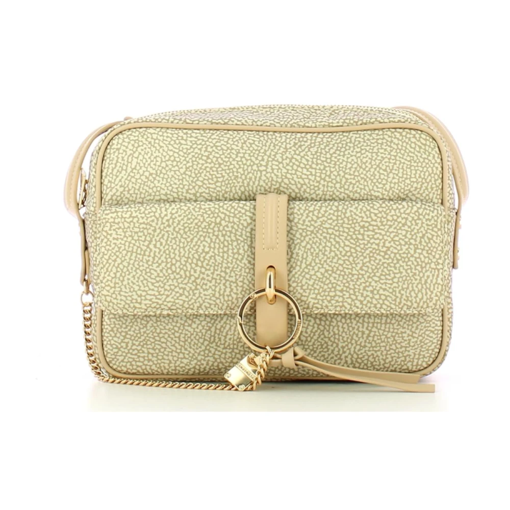 Borbonese Kleine Nylon Schoudertas in Natuur Crème Beige Dames