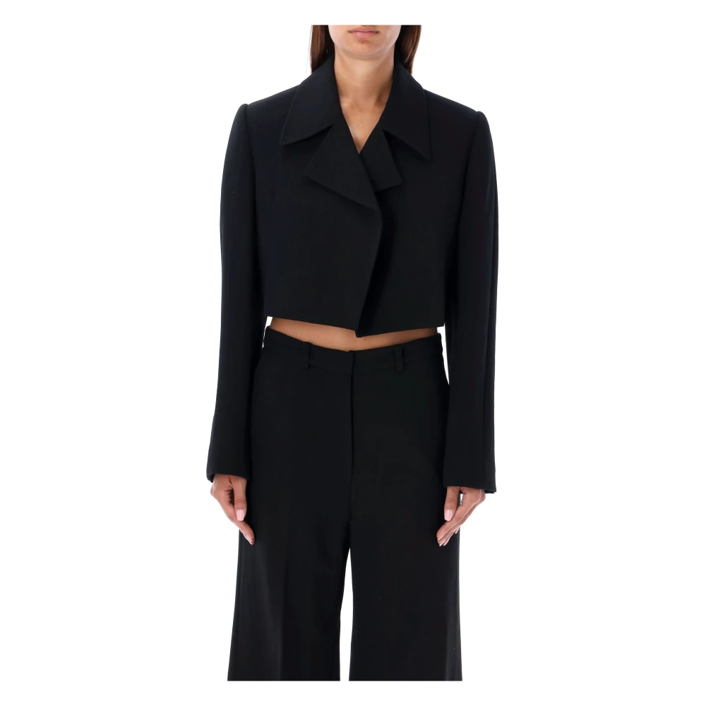 LOW Classic Zwarte Wolle Korte Jas Aw24 Black Dames