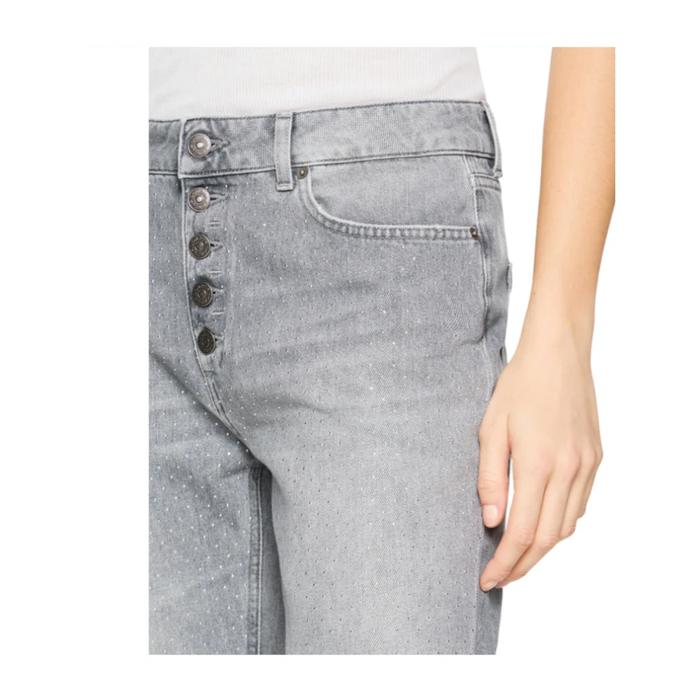 Dondup Cropped Jeans Gray Dames