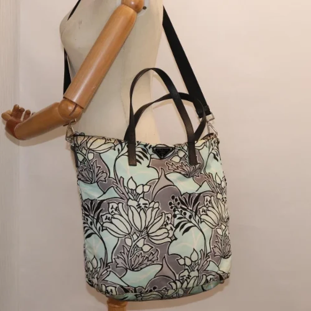 Prada Vintage Pre-owned Fabric totes Blue Dames